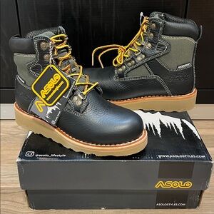 ASOLO Junior's Welt Mid 6" Boot AS-710B Black/Green